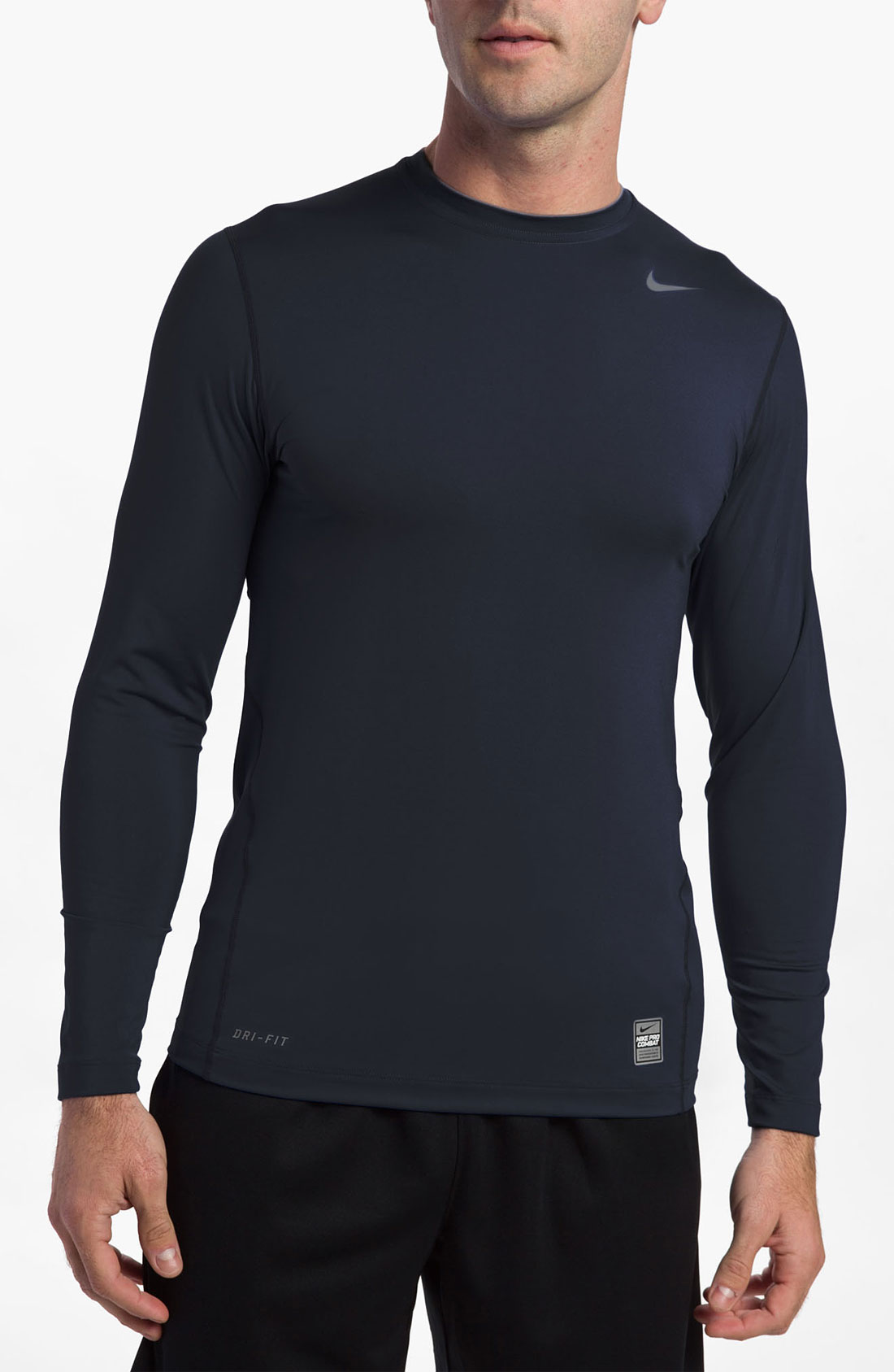 Nike Pro Combat Drifit Fitted Shirt in Blue for Men (Obsidian) | Lyst