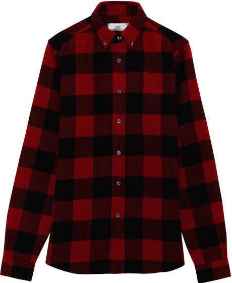 Ami Buffalo Check Wool Shirt in Multicolor for Men (multi) | Lyst