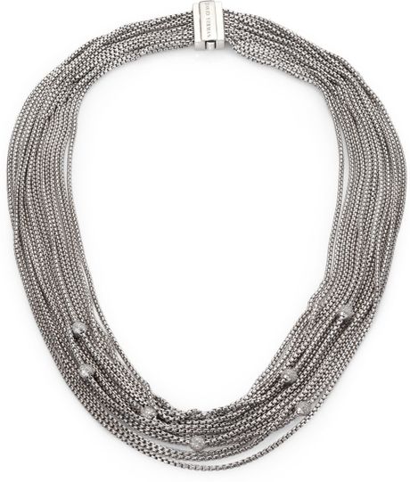 David Yurman Pavé Diamond & Sterling Silver Multi-Strand Necklace in ...