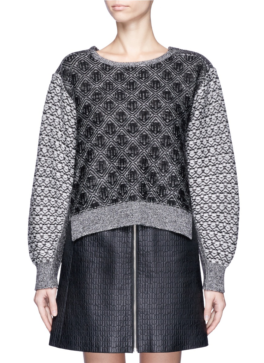 Lyst - Toga Pulla Jacquard Knit Wool Sweater in Gray