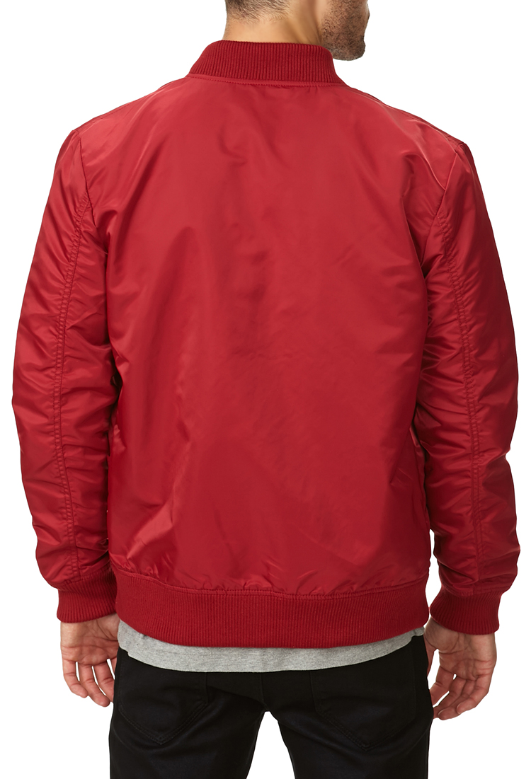 Forever 21 Everyday Bomber Jacket in Red for Men | Lyst