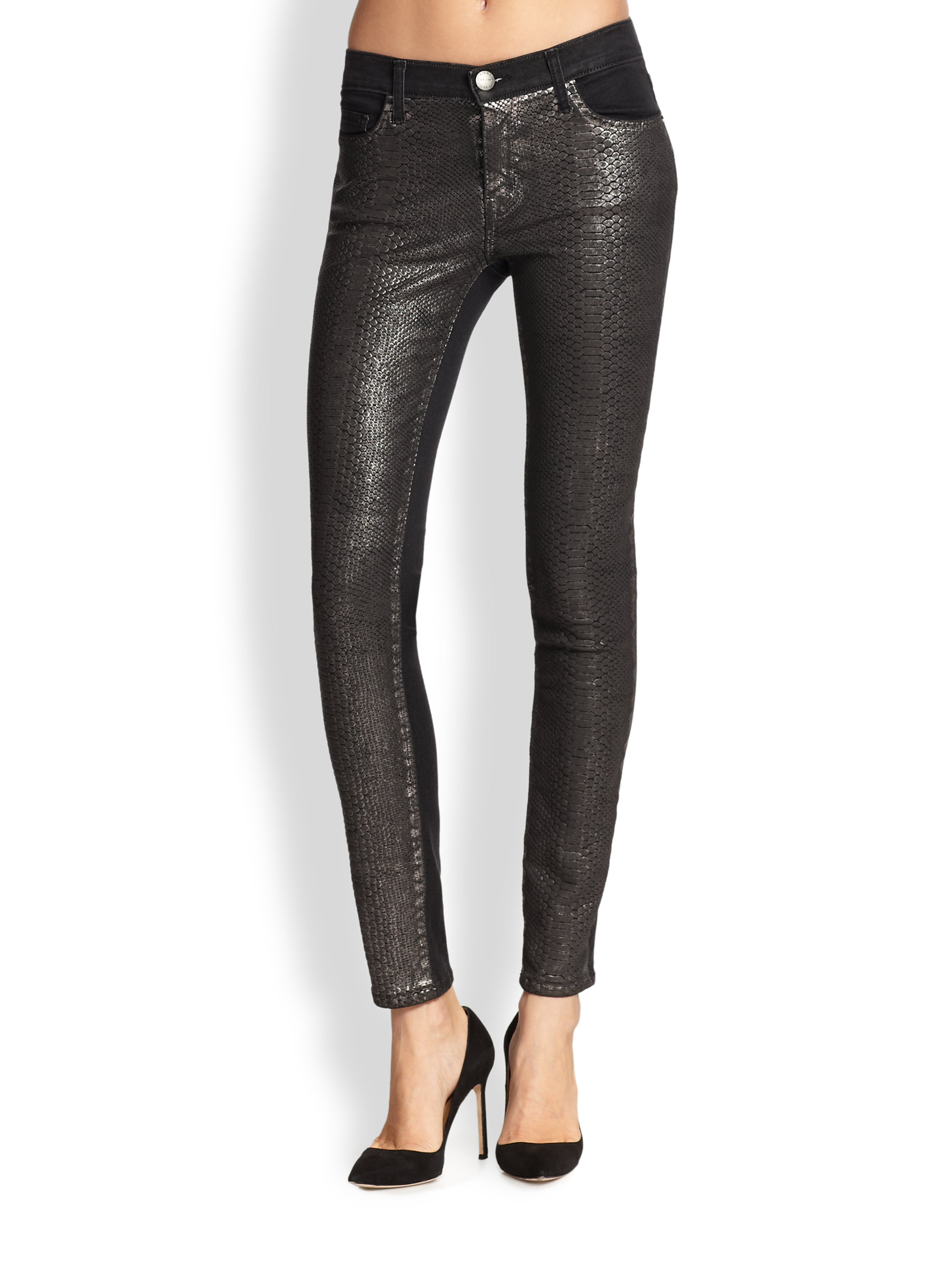 metallic jeans