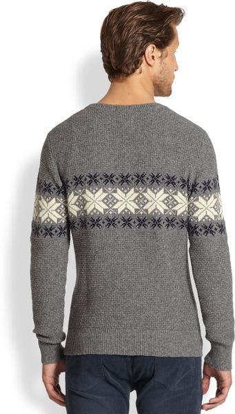 Gant Rugger Fairisle Nordic Snowflake Sweater in Gray for Men (DARK ...