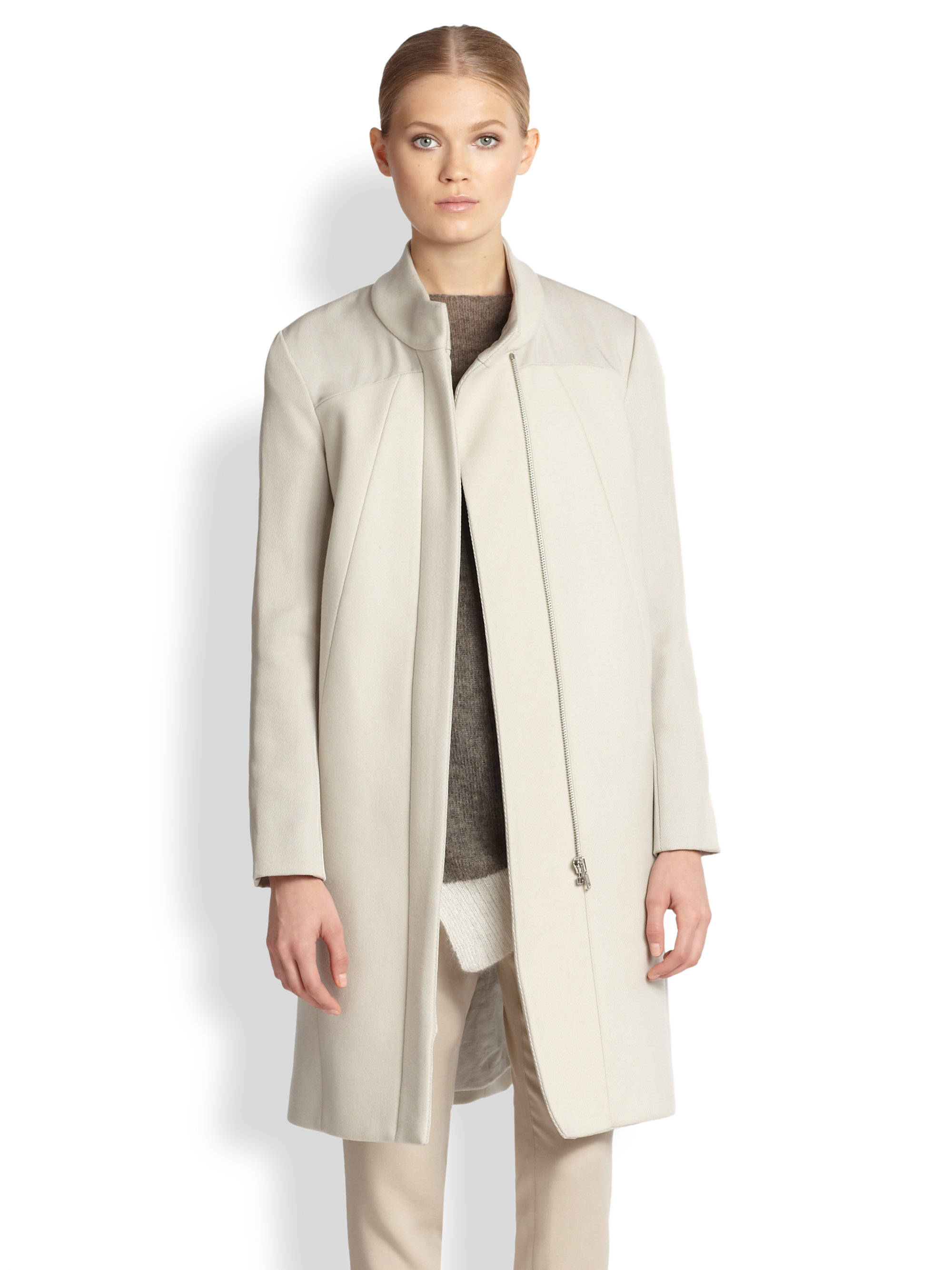 Lyst - Helmut Lang Apex Raglan Box Coat in Natural