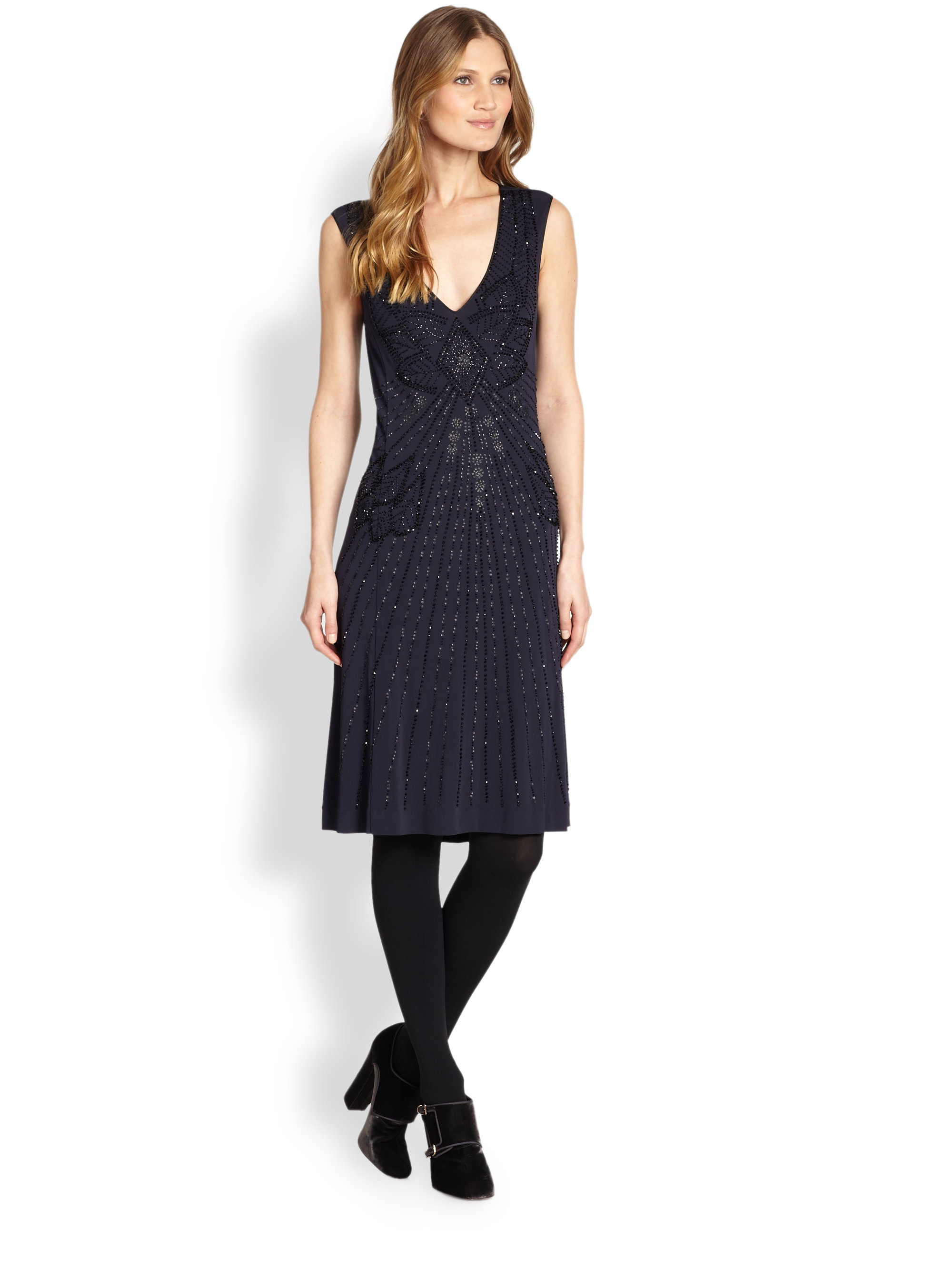 Tory Burch Meris Dress In Blue Lyst 9564