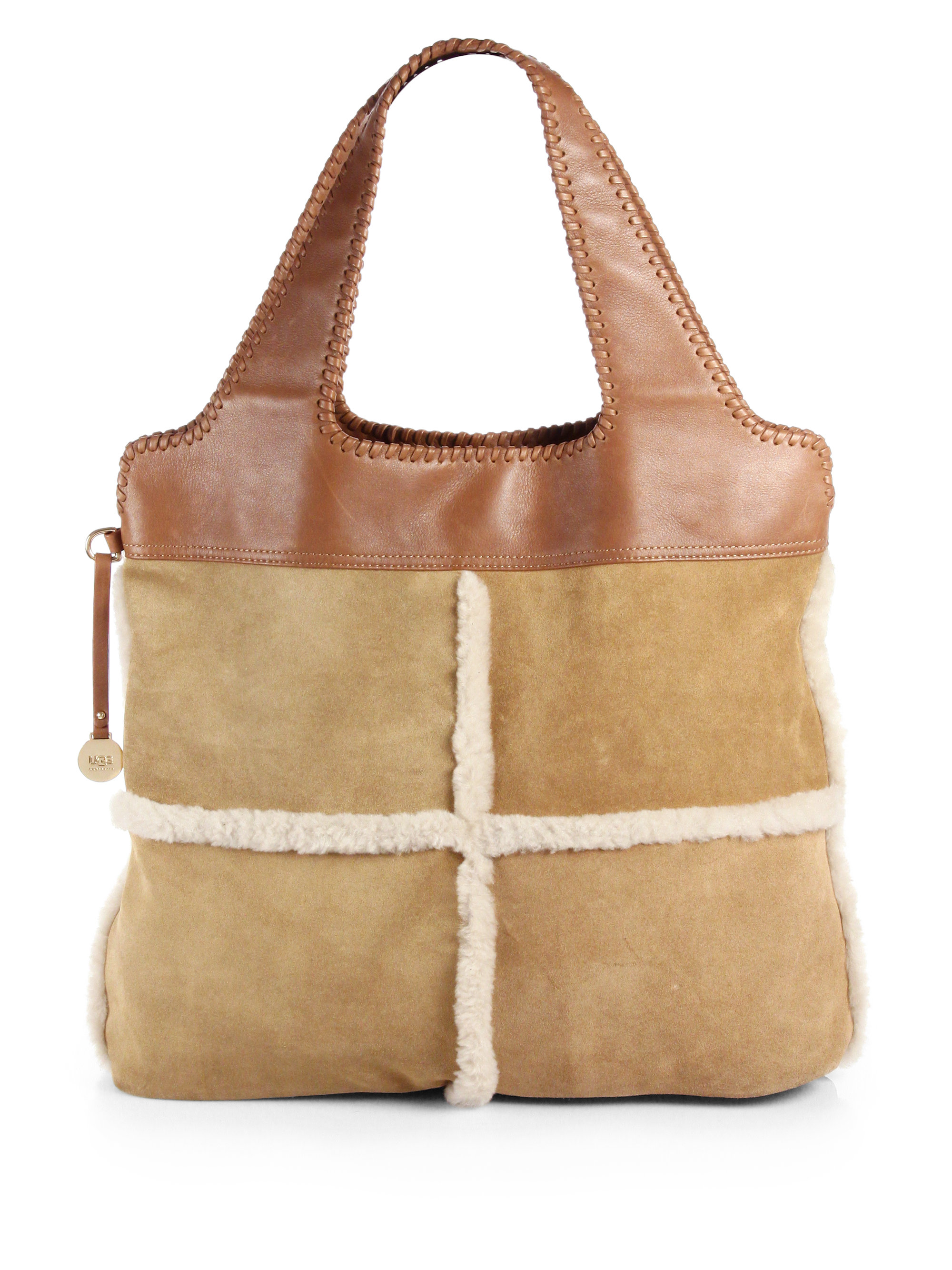 Ugg Quinn Suede Leather Tote in Brown (CHESTNUT) | Lyst