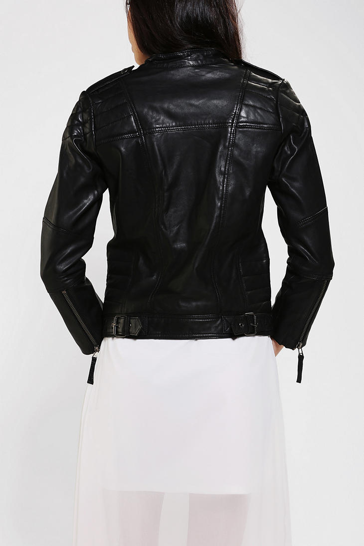 Urban Outfitters Sparkle Fade Leather Moto Jacket In Black Lyst Gallery