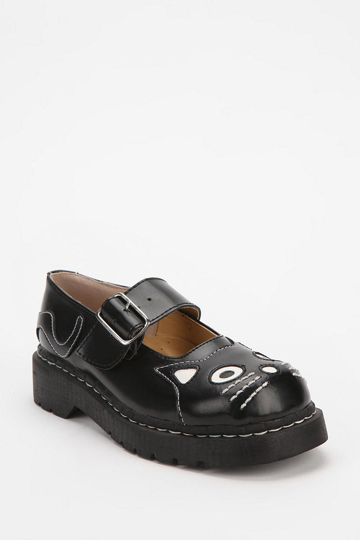 Lyst - Urban outfitters Tuk Cat Face Mary Jane in Black