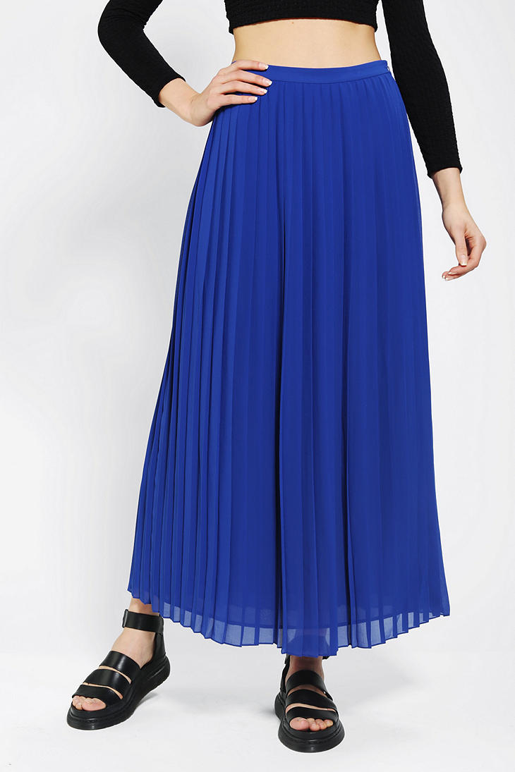 Lyst - Urban outfitters Sparkle Fade Pleated Chiffon Maxi Skirt in Blue