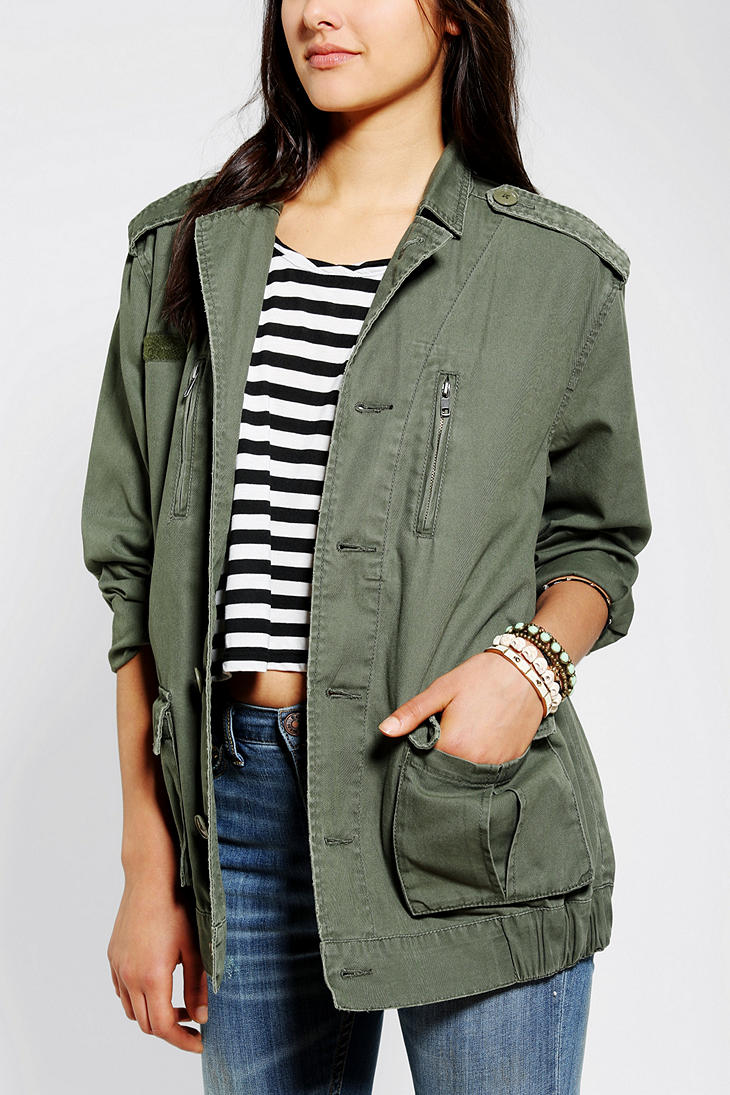 Lyst - Urban Outfitters Bdg Eaglestudded Surplus Jacket in Green