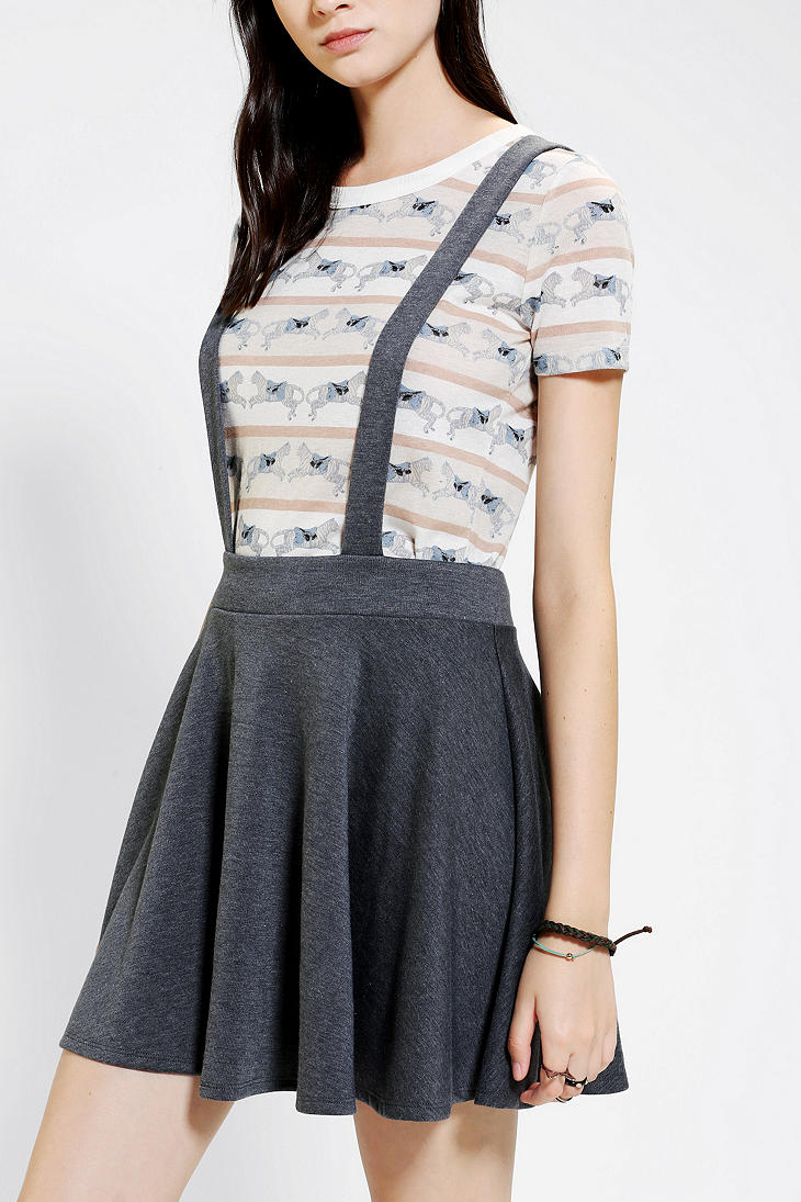 Urban outfitters Coincidence Chance Suspender Skirt in Gray | Lyst