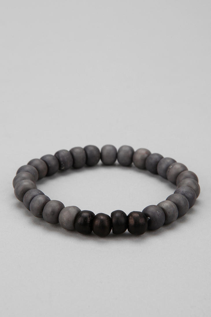 Lyst Urban Outfitters Wooden Bead Bracelet in Gray for Men