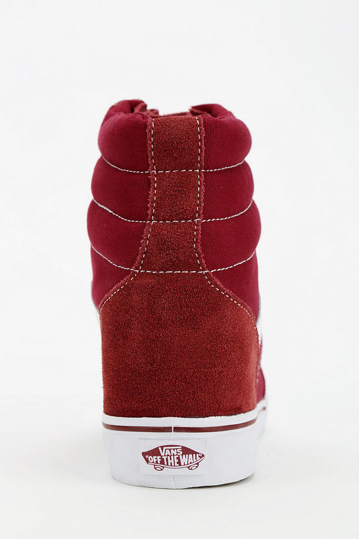 Lyst - Urban Outfitters Vans Sk8hi Hidden Wedge Womens Hightop Sneaker in Red