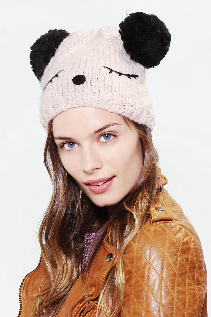 Urban outfitters Animal Ears Beanie in Pink Lyst