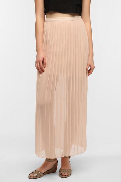 Urban Outfitters Sparkle Fade Pleated Chiffon Maxi Skirt in Pink | Lyst