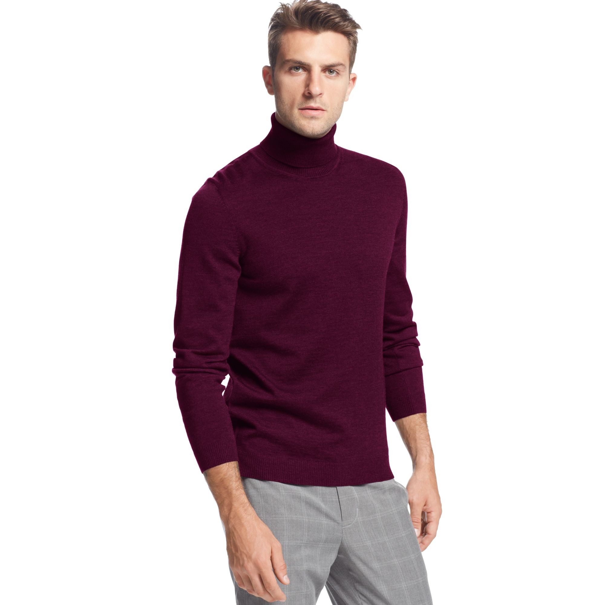 Hugo Boss Turtleneck Sweater in Brown for Men (Dark Ruby Red) | Lyst