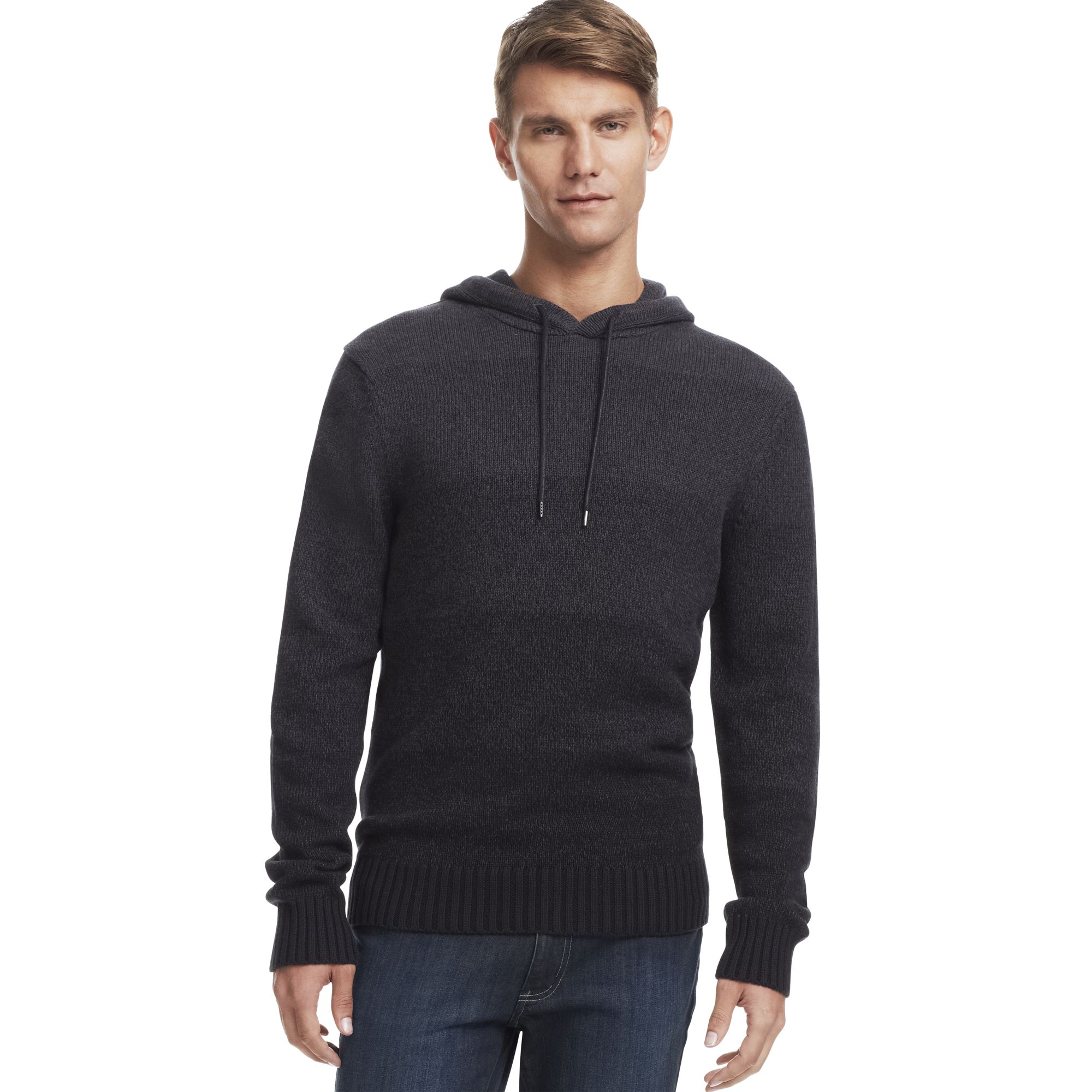 Kenneth Cole Reaction Long Sleeve Ombre Sweater Hoodie in Black for Men ...