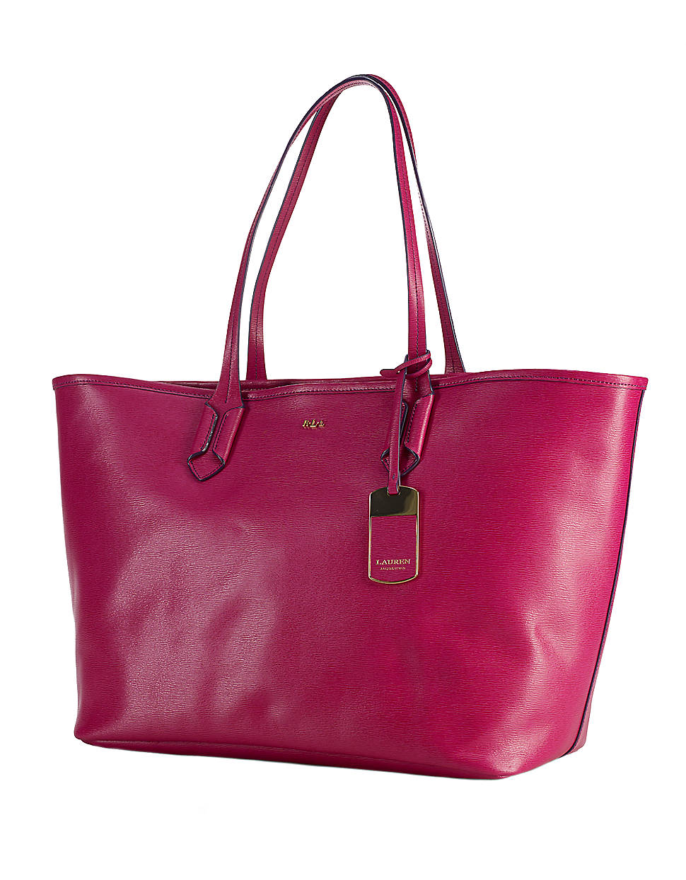 Lyst - Lauren By Ralph Lauren Tate Classic Leather Tote Bag in Pink