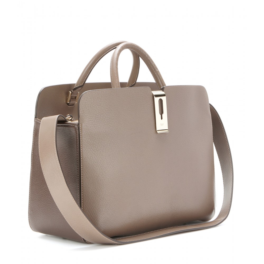 Lyst Anya Hindmarch Albion Leather Tote in Gray