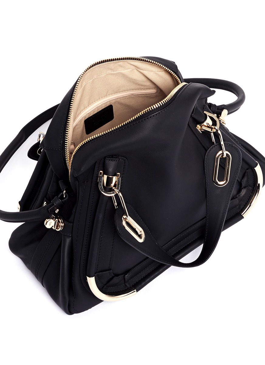 Chlo \u0026#39;paraty\u0026#39; Medium Leather Bag in Black | Lyst  