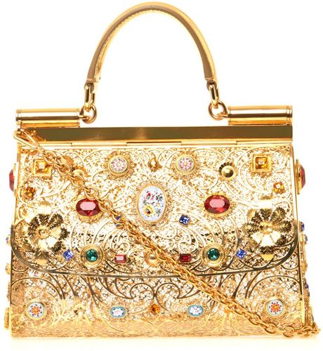 Dolce and Gabbana Sicily Metal structured tote