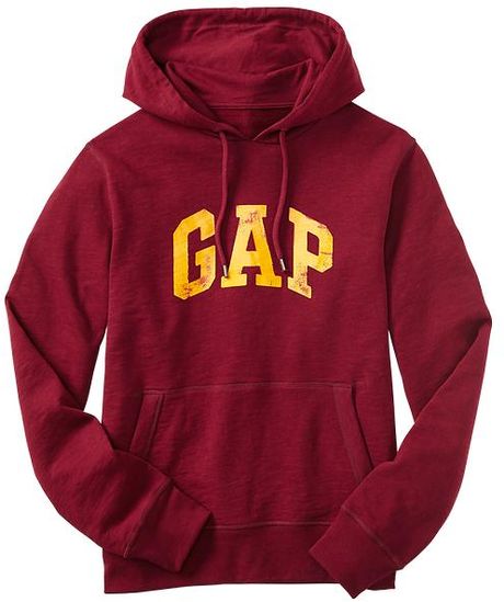 Gap Pullover Hoodie in Red for Men (red delicious) | Lyst