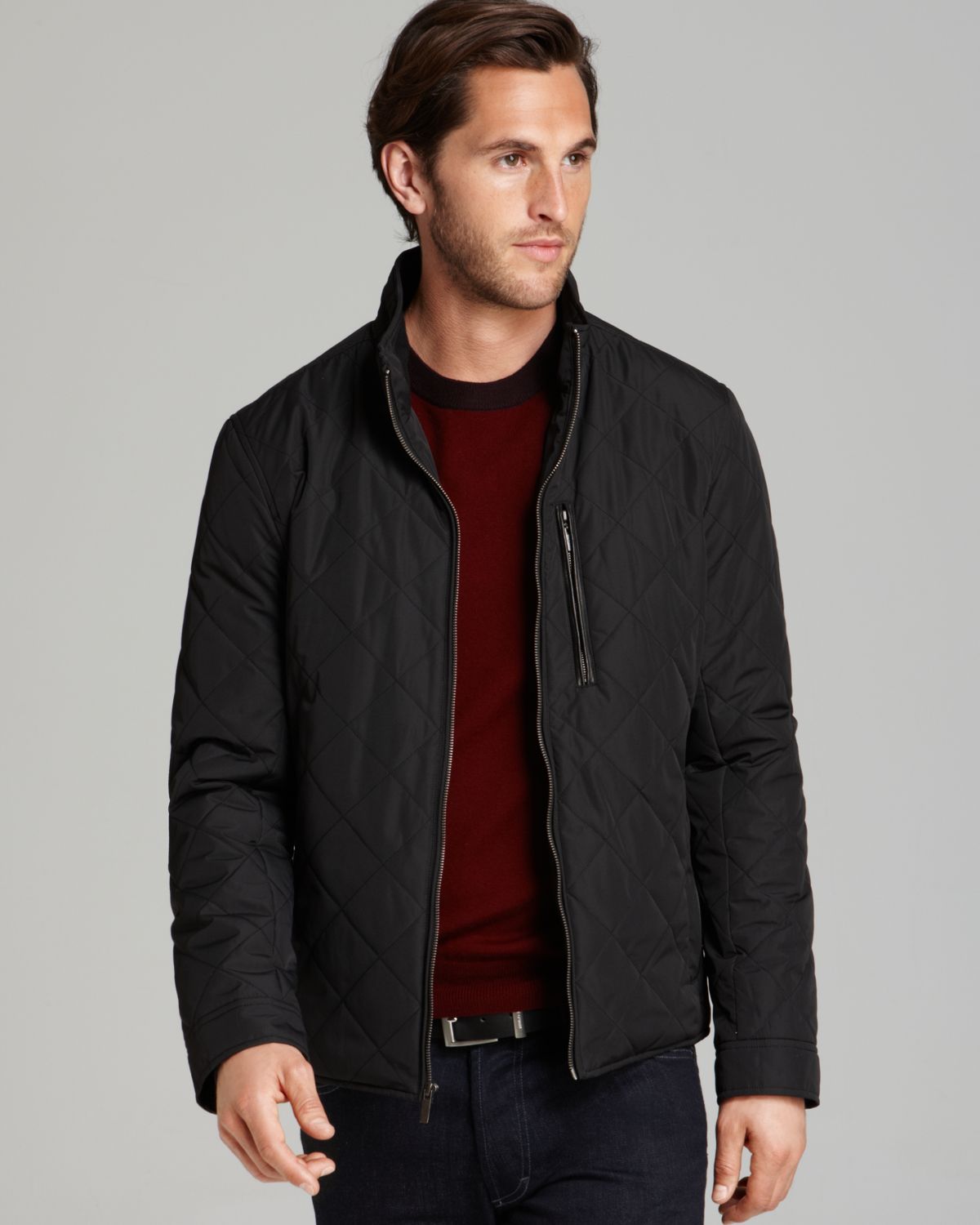 Lyst - Cole haan Quilted Nylon Jacket in Black for Men