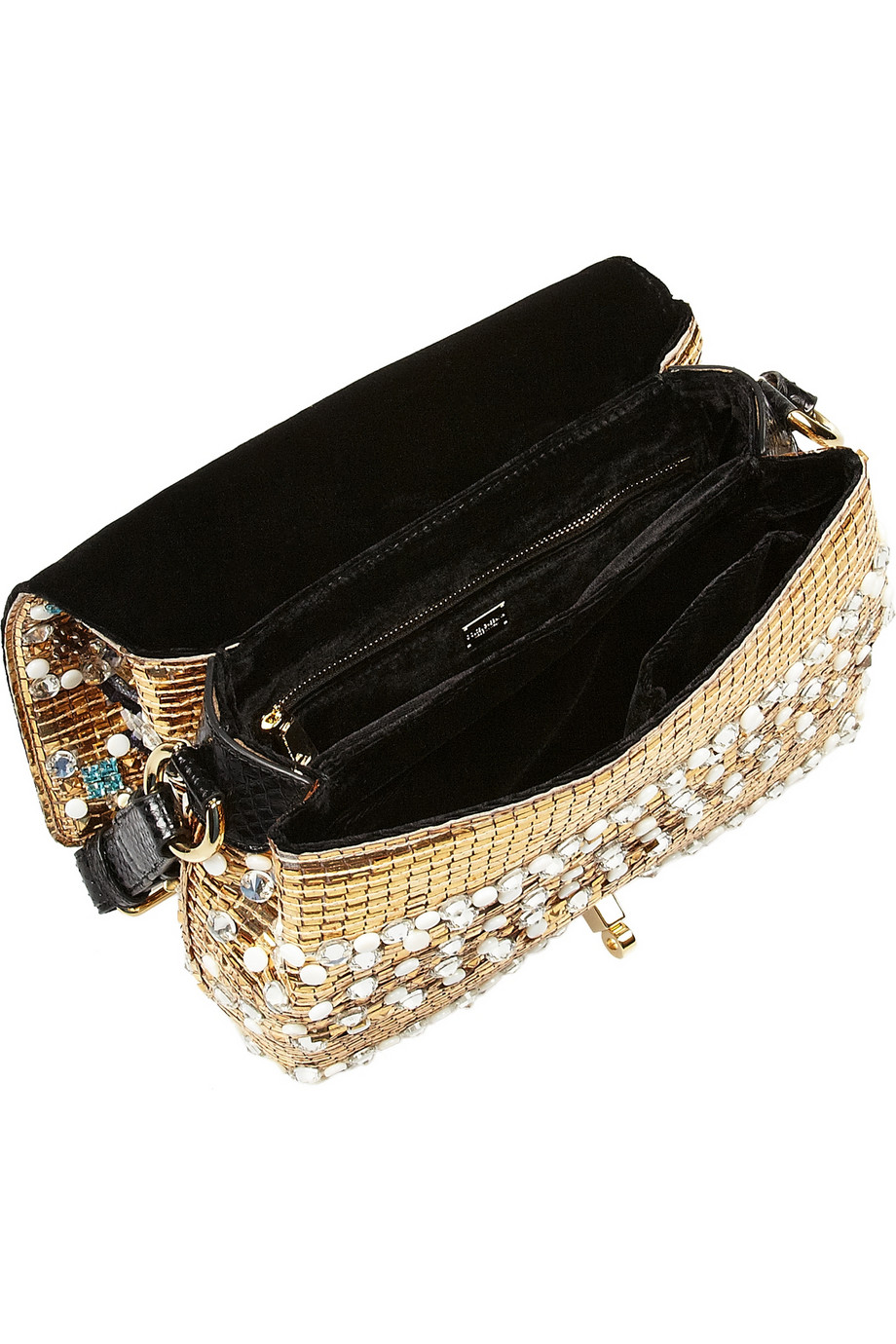 Lyst Dolce & Gabbana Dolce Medium Ayerstrimmed Embellished Shoulder