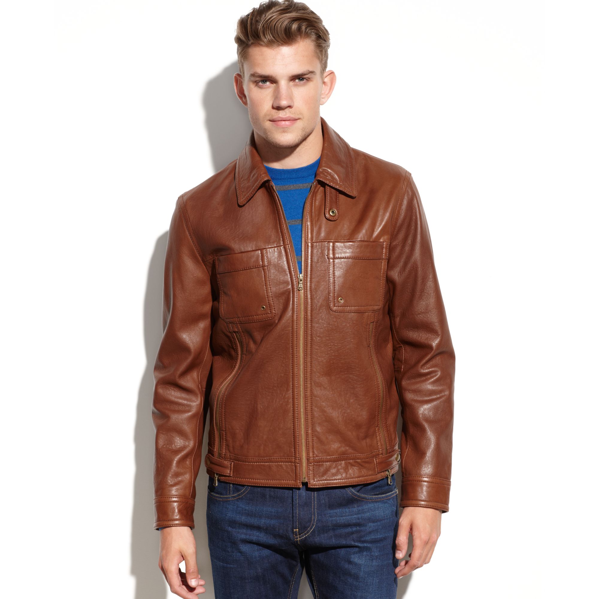 Kenneth Cole Leather Jacket For Men Cairoamani Com Kenneth Cole Washed Leather Jacket In Brown For Men Lyst