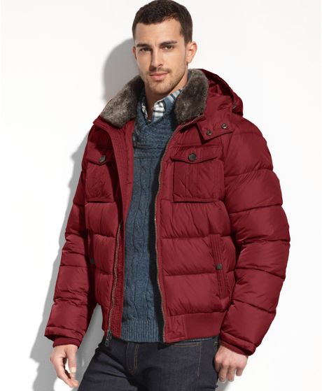 Tommy Hilfiger Double Pocket Faux Fur-trim Puffer Performance Jacket in ...