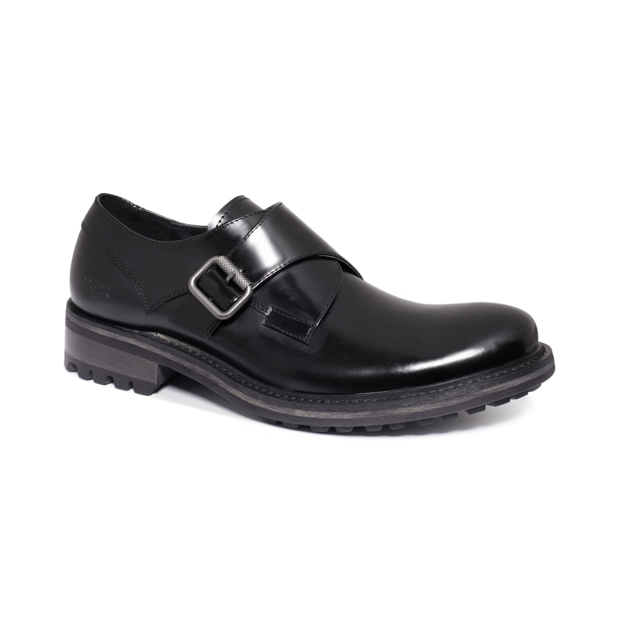 Kenneth Cole Reaction Laceless Monk Strap Shoes in Black for Men | Lyst