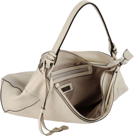 Nicoli Large Leather Bag in White | Lyst