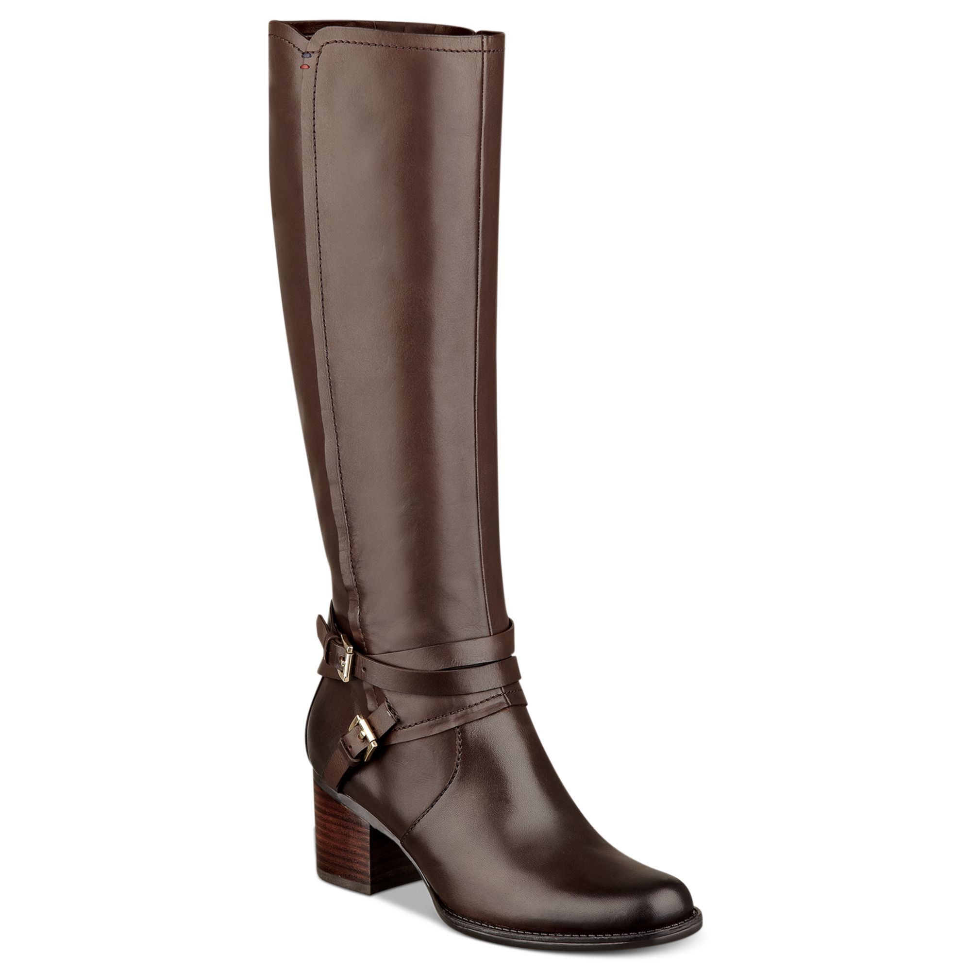 Tommy Hilfiger Gerdie Mid Heel Tall Boots in Brown | Lyst