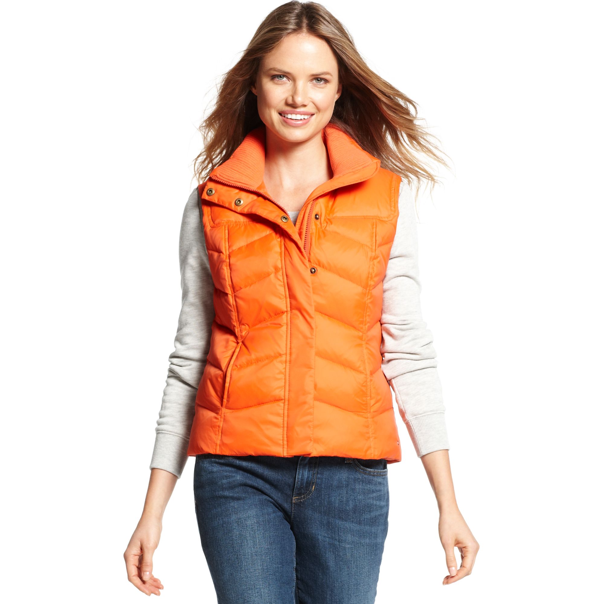 Tommy Hilfiger Sleeveless Puffer in Orange (Orange Zest) | Lyst