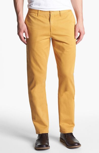 1901 Slim Fit Washed Chinos in Yellow for Men (Yellow Narcissus) | Lyst
