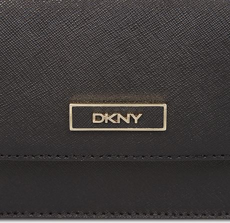 Dkny Saffiano Leather Mini Crossbody Bag in Black | Lyst