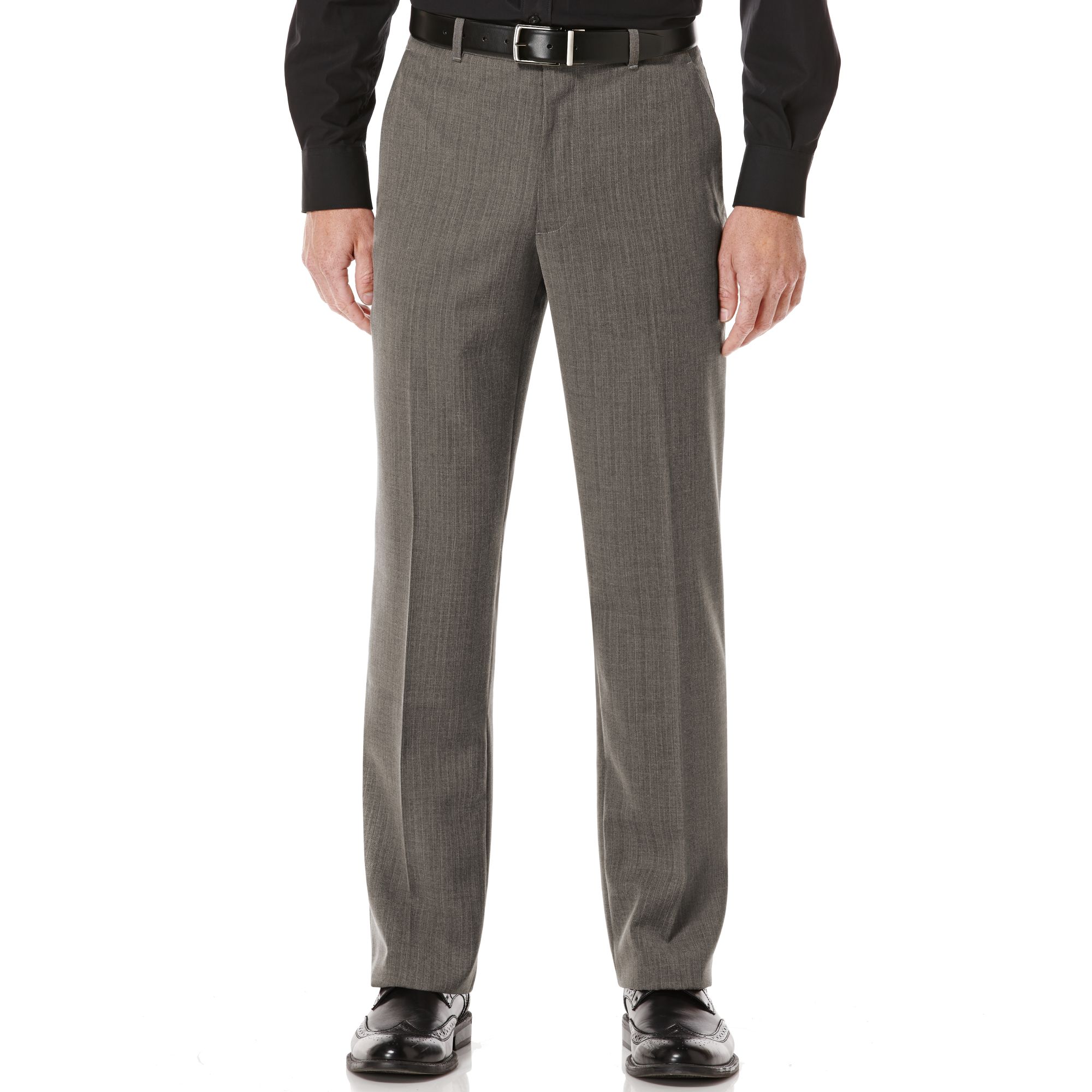 Perry Ellis Travel Lux Elite Flat Front Dress Pants in Gray for Men ...