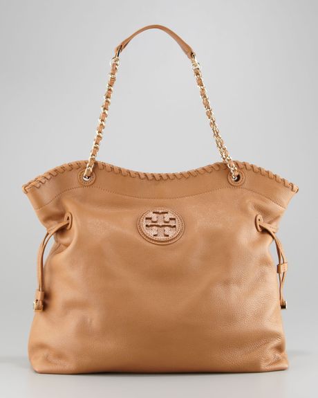 Tory Burch Marion Slouchy Leather Tote Bag Royal Tan in Brown (ROYAL ...