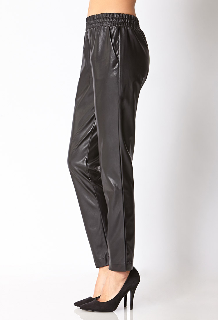 best faux leather joggers