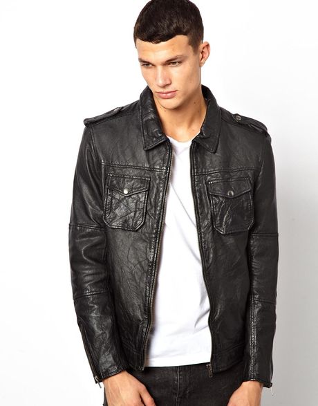 Asos Leather Jacket in Black for Men | Lyst