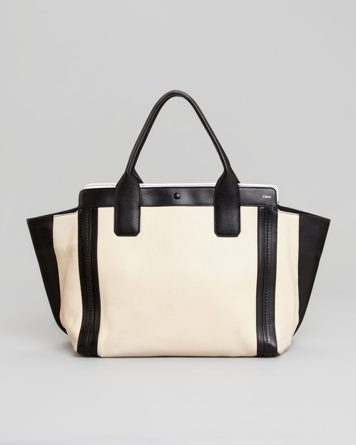 Lyst Chloé Alison Small Eastwest Tote Bag Whiteblack In White Gallery
