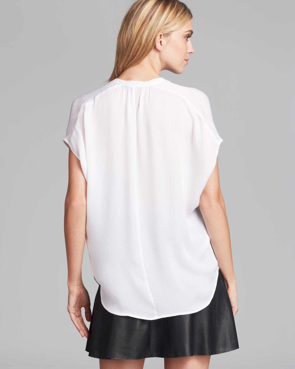 Lyst Vince Blouse Cap Sleeve Silk in White