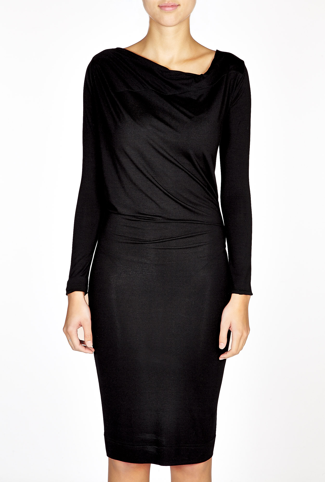Vivienne Westwood Anglomania Long Sleeve Draped Boudicca Dress in Black ...