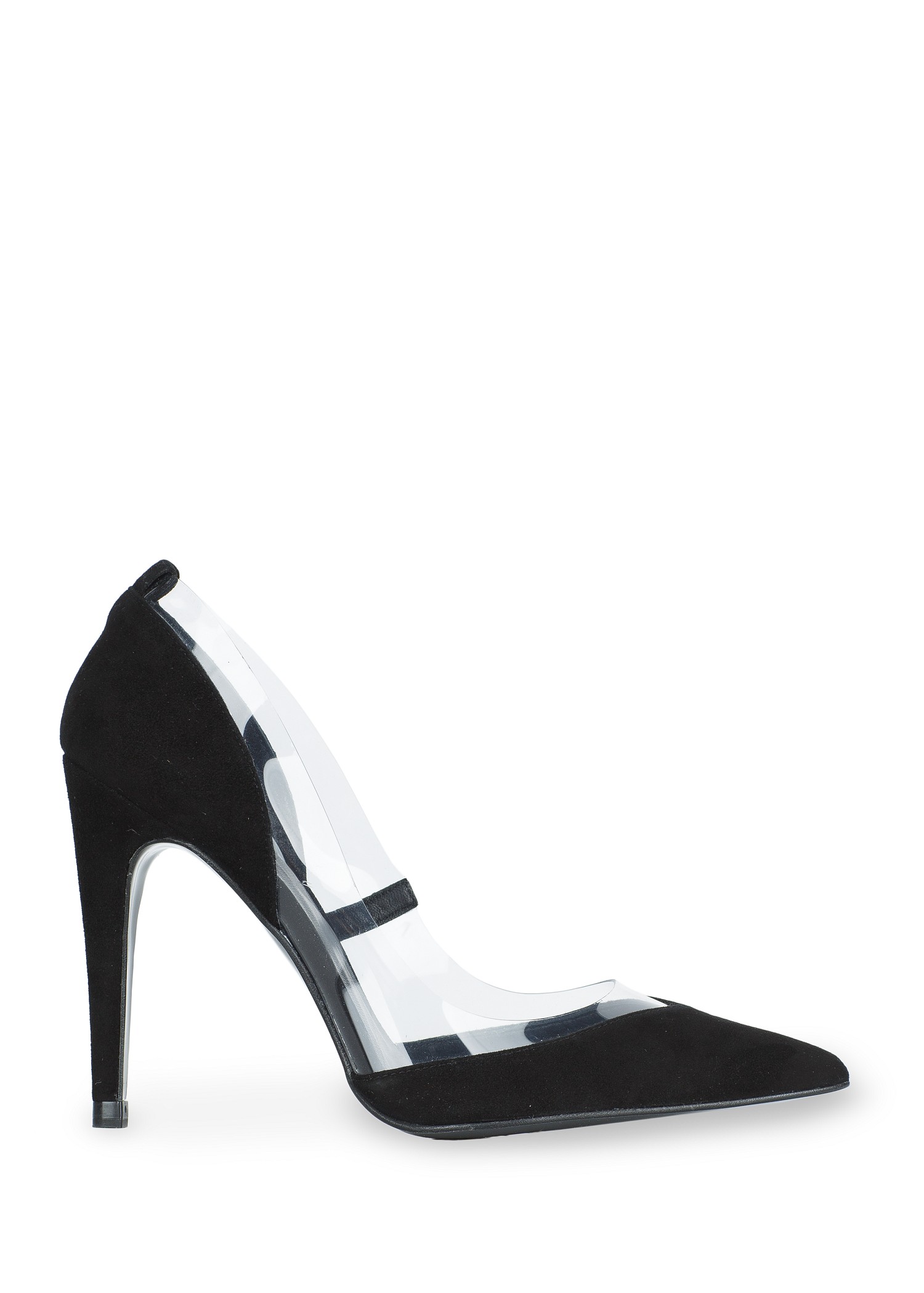 Lyst - Mango Suede and Vinyl Stiletto Shoes in Black