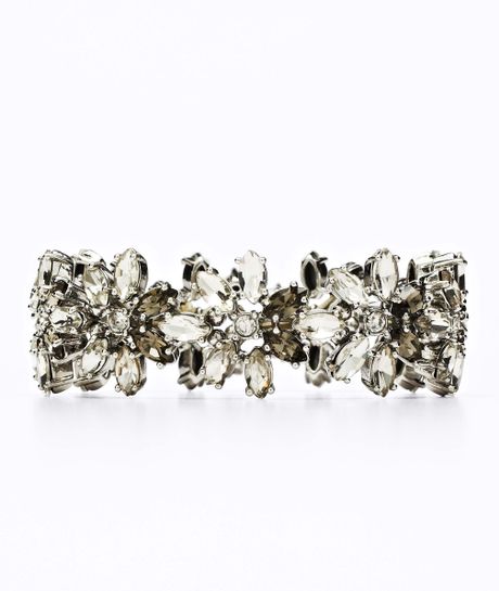 Ann Taylor Clear and Smoky Stone Bracelet in Silver | Lyst