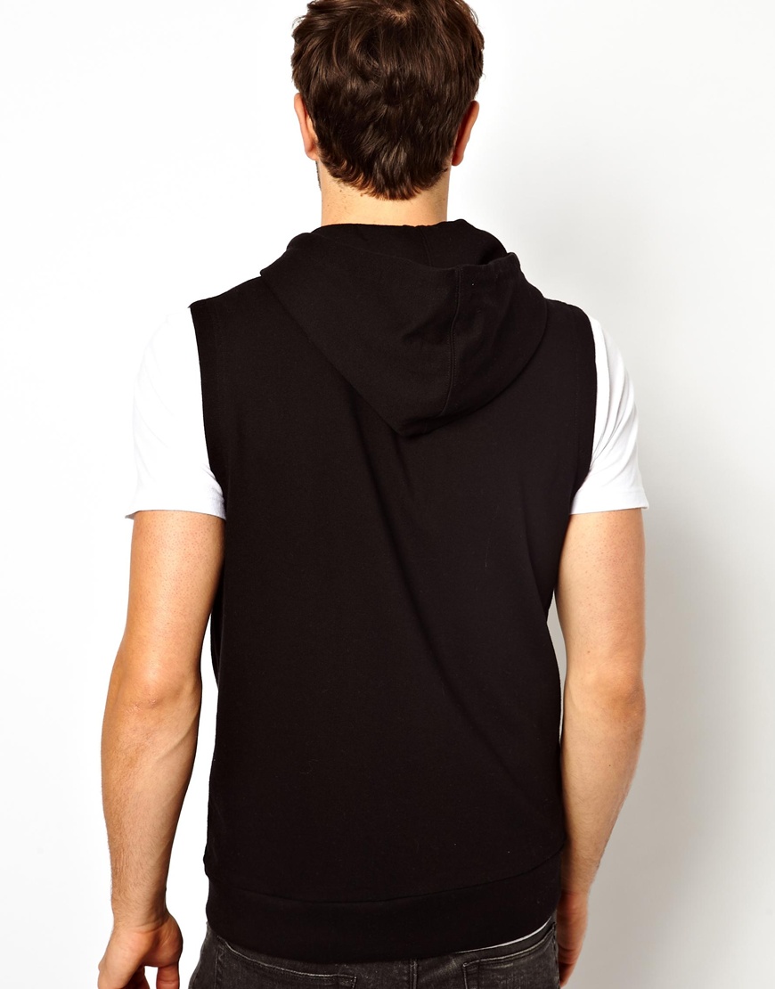 Lyst - Asos Sleeveless Zip Up Hoodie in Black for Men