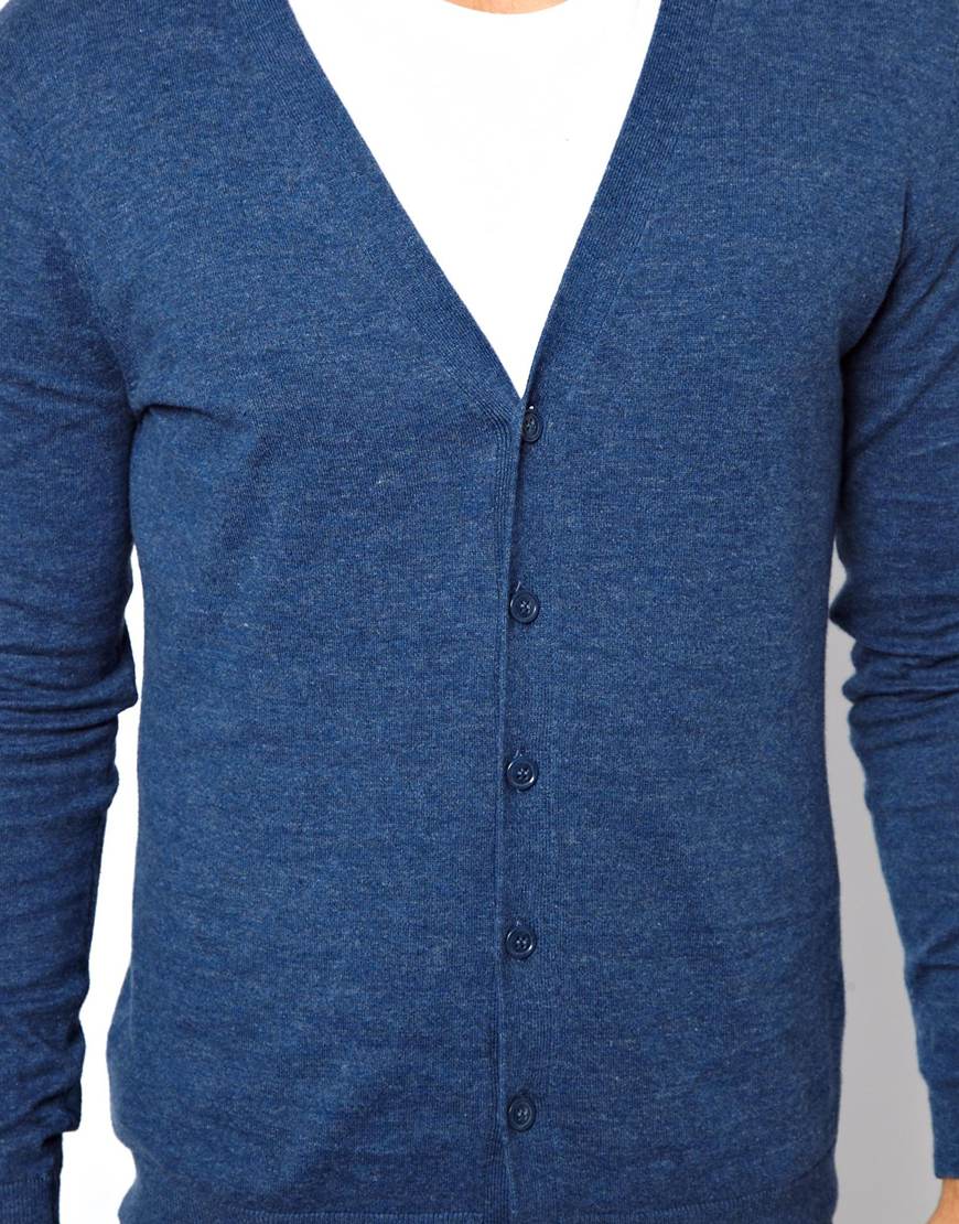 Lyst - Asos Cardigan in Blue for Men