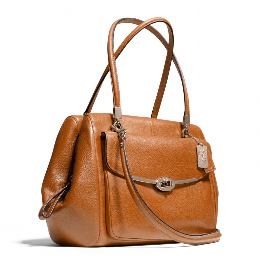Lyst - Coach Madison Madeline Eastwest Satchel in Leather in Brown