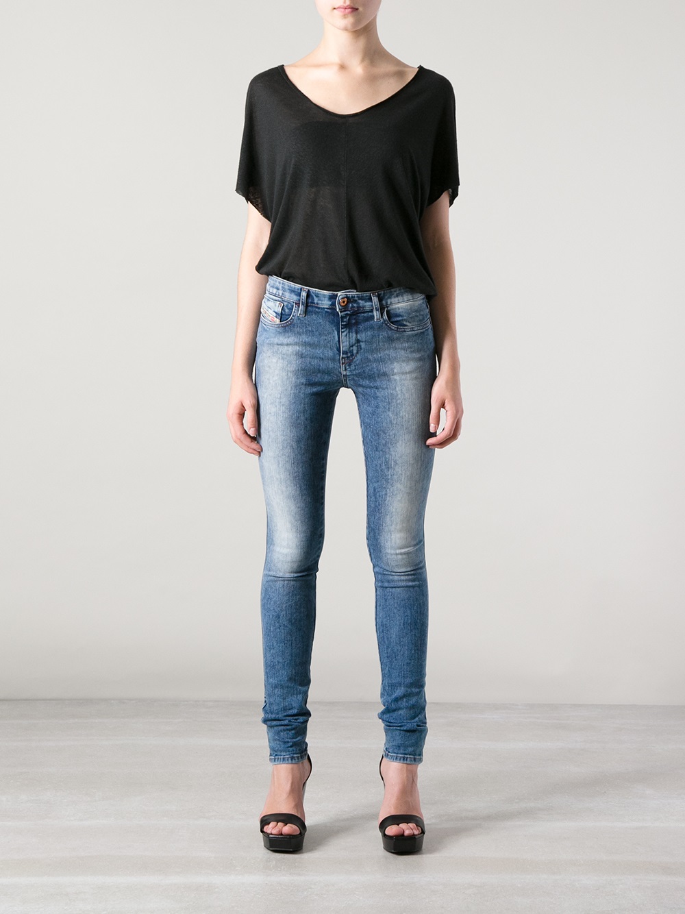 diesel skinzee high waist skinny jeans