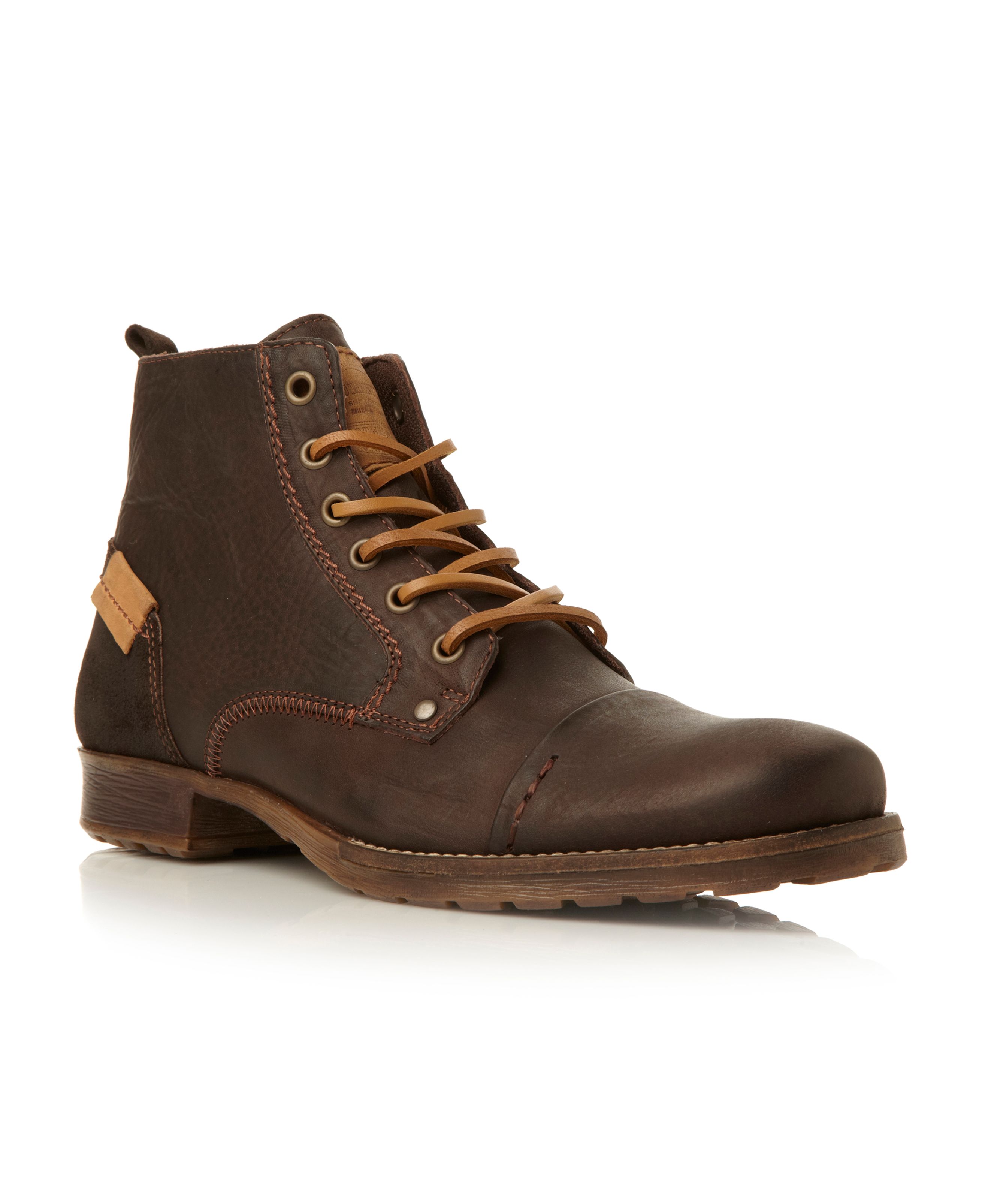 Dune Coach Folded Seam Toe Cap Boots in Brown for Men (Dark Brown) | Lyst